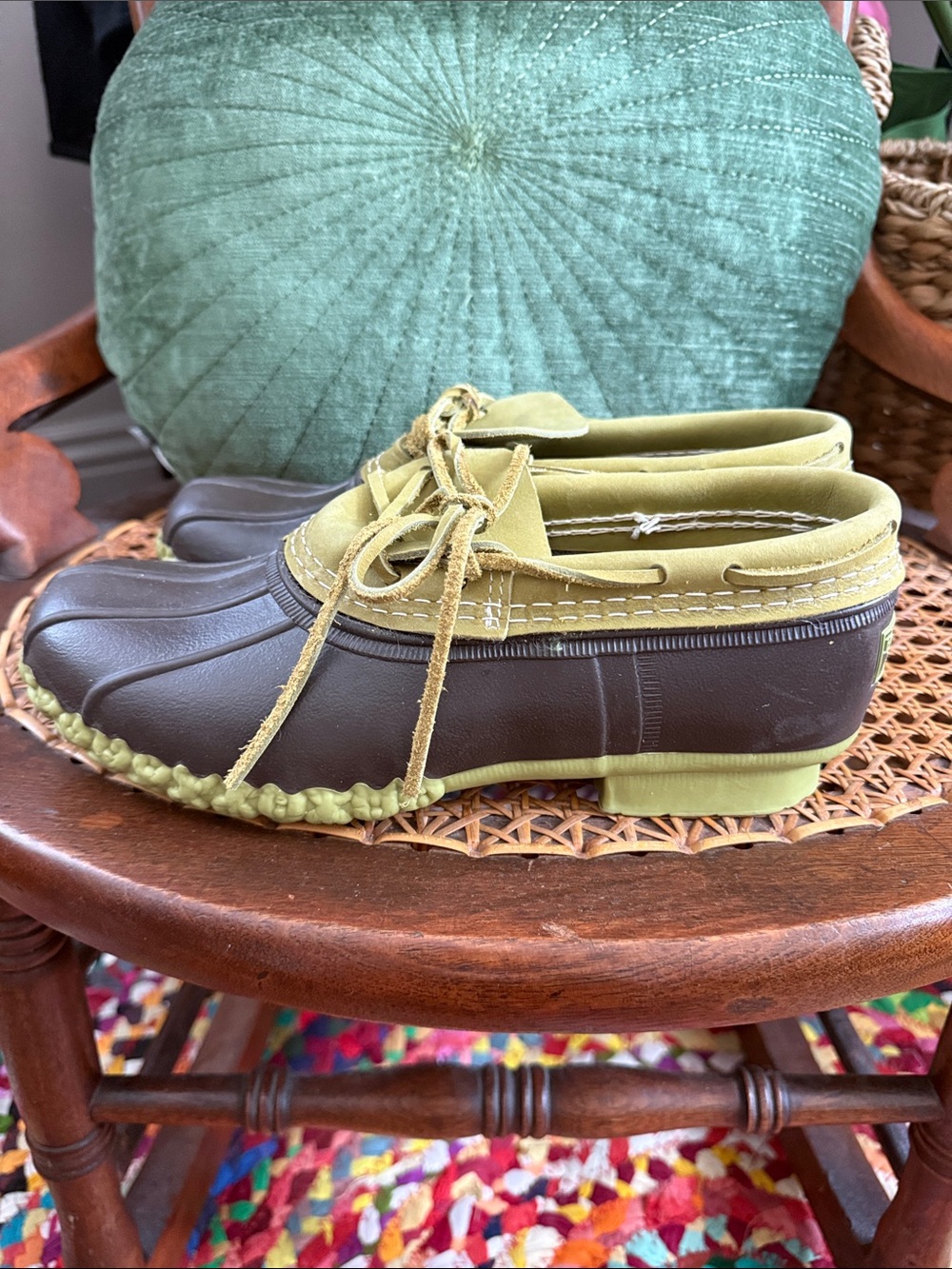 L.L. Bean Bean Boots Limited Chartreuse Nubuck Brown Moc Short Muck Boot Shoes